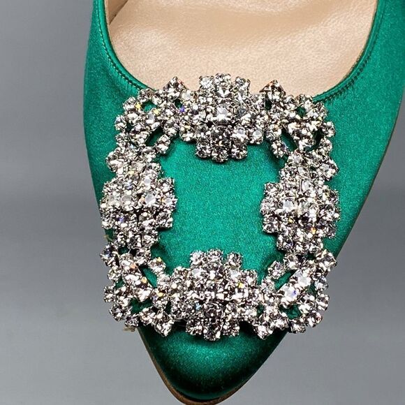Manolo Blahnik Hangisi 70MM Embellished Satin Pumps size 36 - Picture 8 of 13